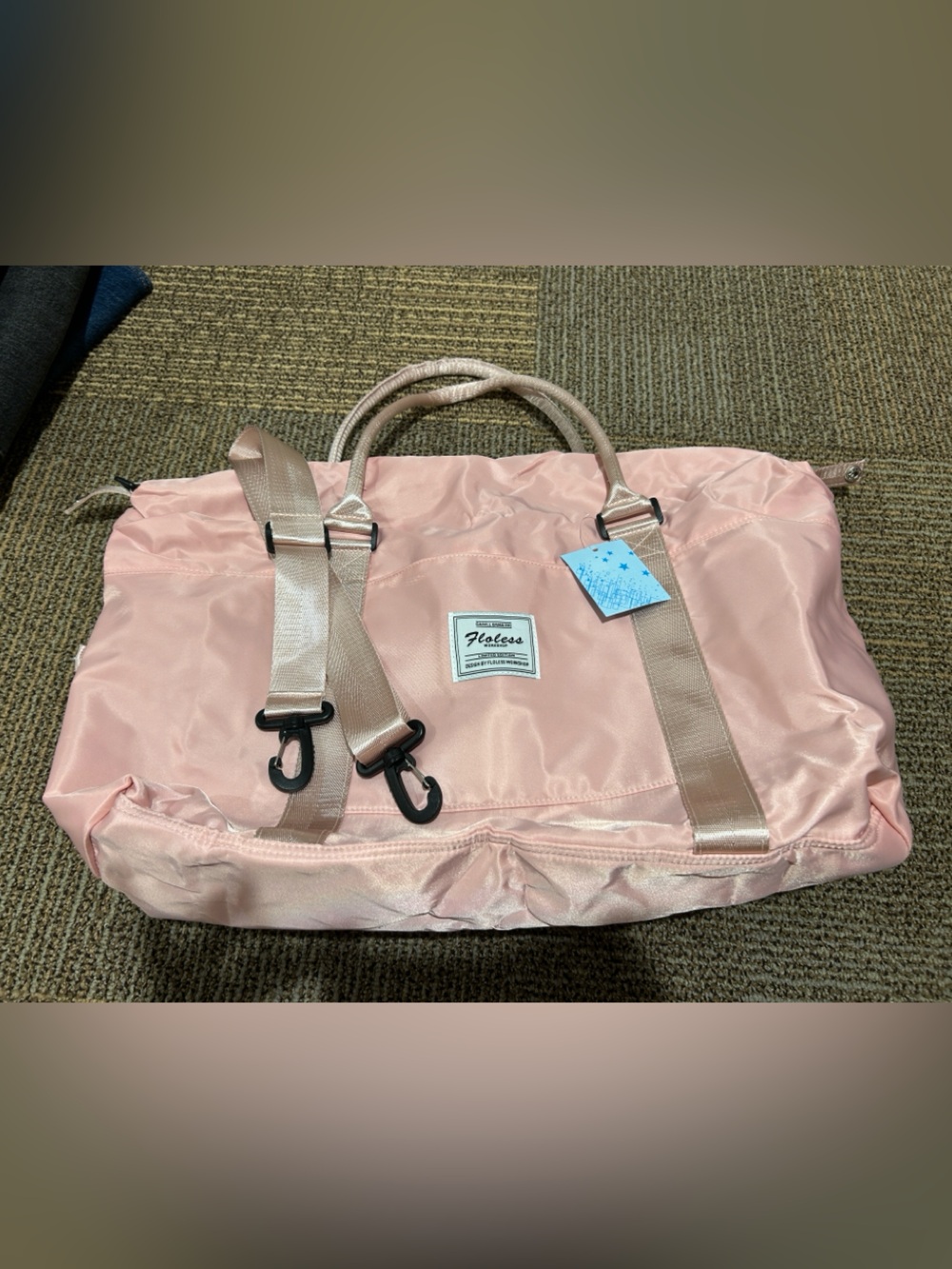 Pink Weekender Travel Bag with Convertible Shoulder Strap Option